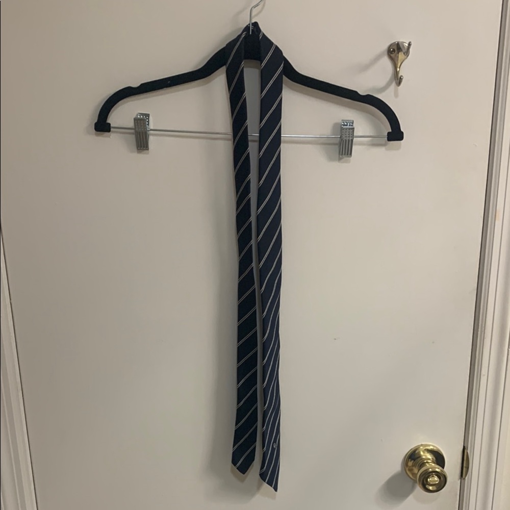 Christian Dior Classic Blue and White Striped Tie